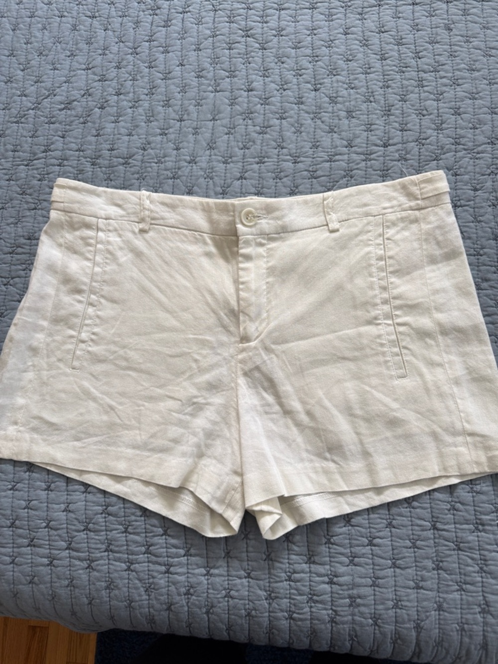 Vince white Linen-Blend Shorts